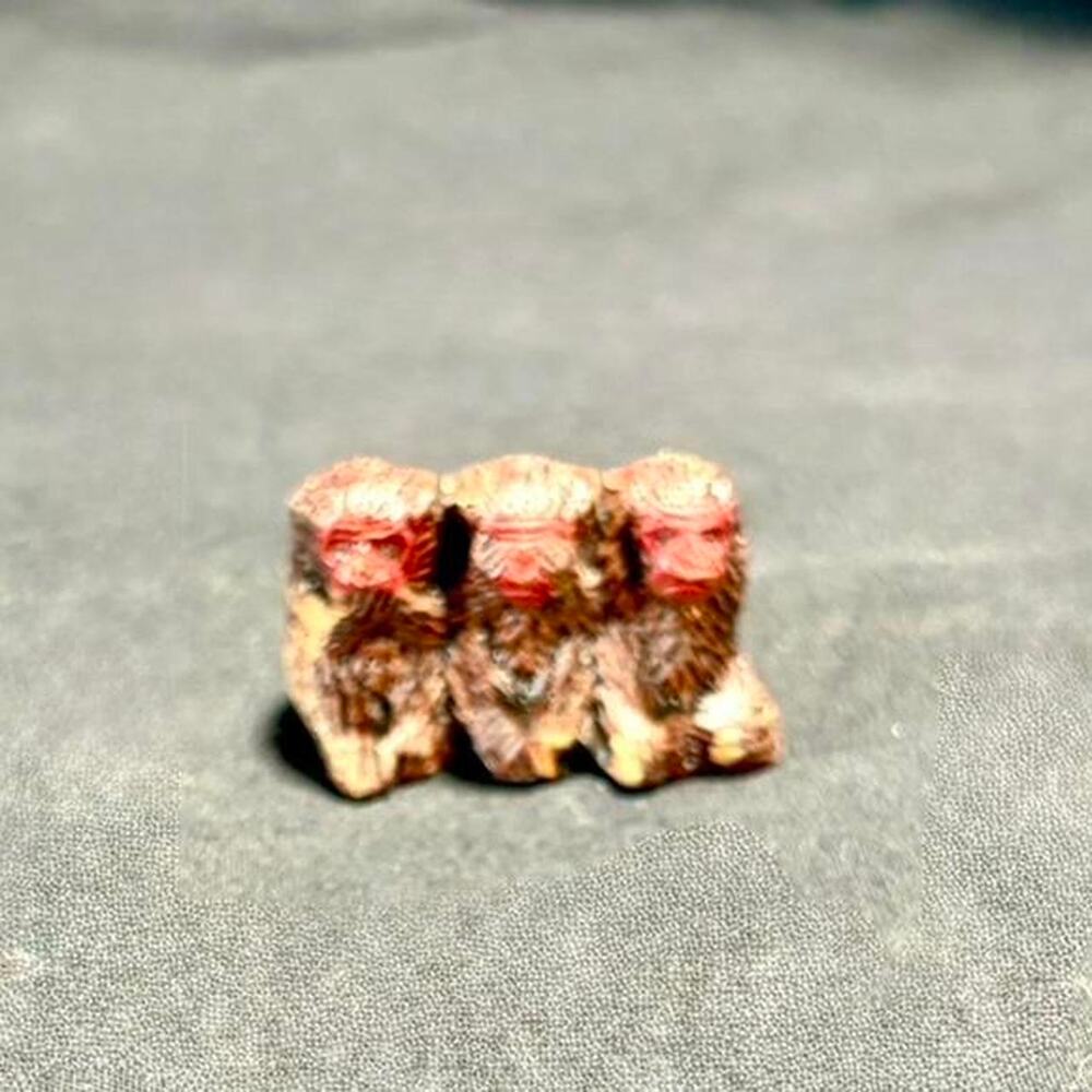 🚨 VINTAGE Miniature Three Monkeys Speak, Hear, See No Evil- Japan 1.5". 🙈